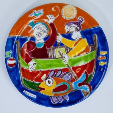 Circular Plate DS 25 cm PT25DS-16 Fishermen Circular Plate DS 25 cm PT25DS-16 Fishermen